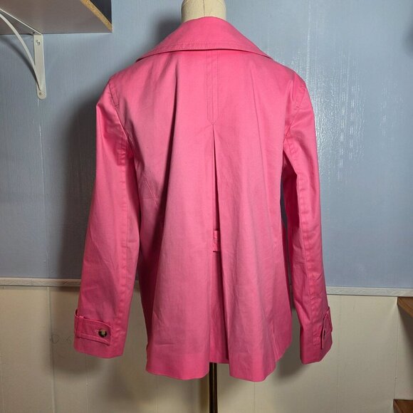 Talbots Petite Large Bright Pink Collared Button Up Longsleeve Blazer Jacket - Picture 8 of 14
